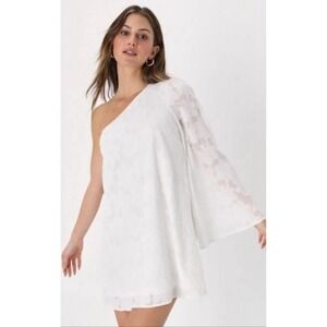 Womens NWT‎ Lulus Dreamy Stunner White Flask Burnout One Should Mini Shift Dress
